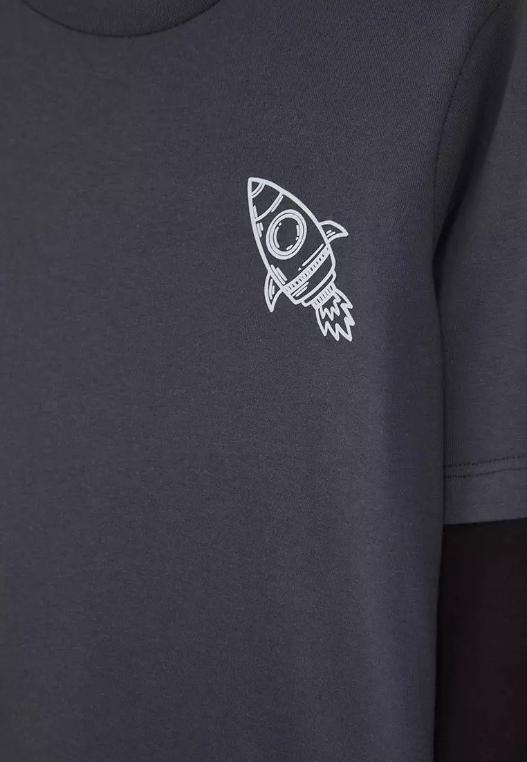 Printed Regular Fit Knitted Boys T-Shirt