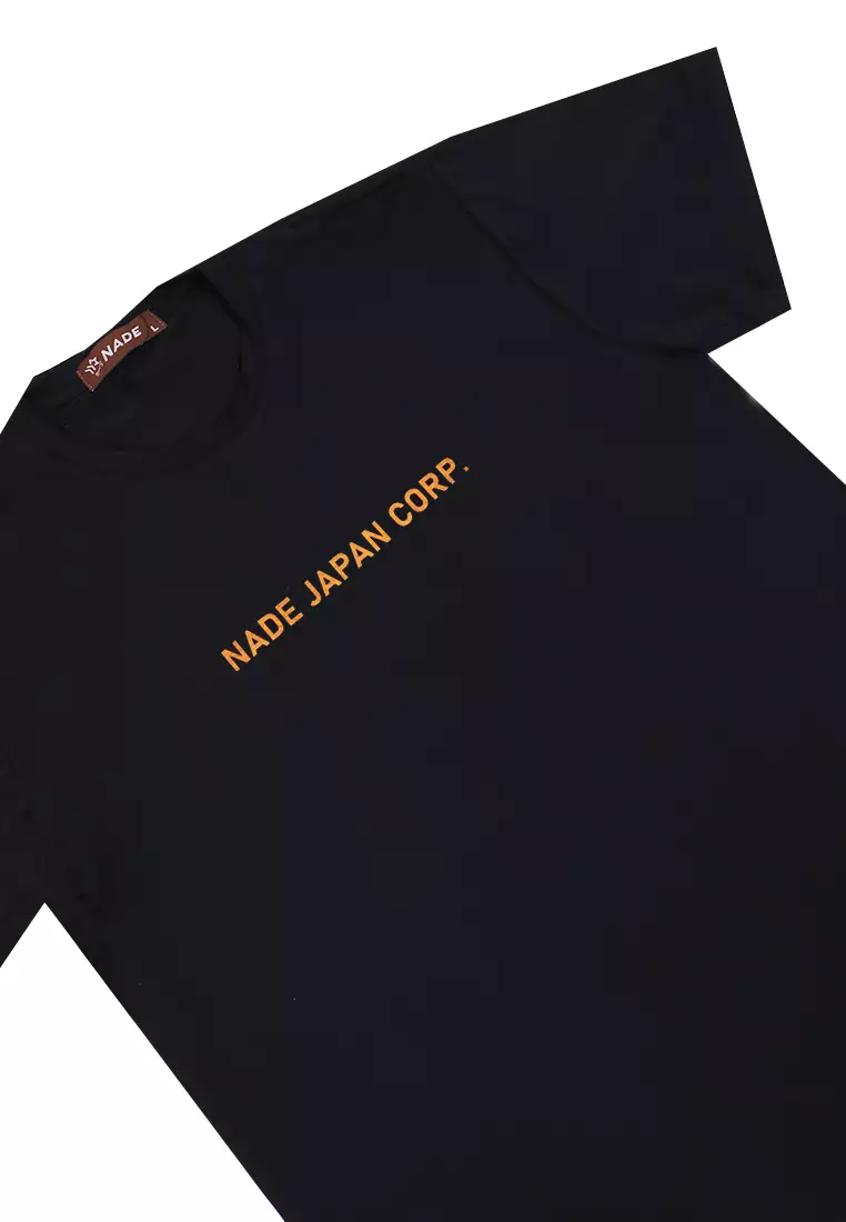 NTB15 Kaos Lightweight Pria Tangan Pendek Hitam Nade Japan Corp Hitam