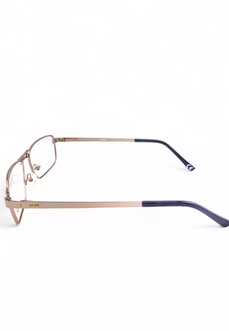 OPH Men's Rectangle Frame Silver Metal Optical Frame with Demo Lens OPHSC1021212