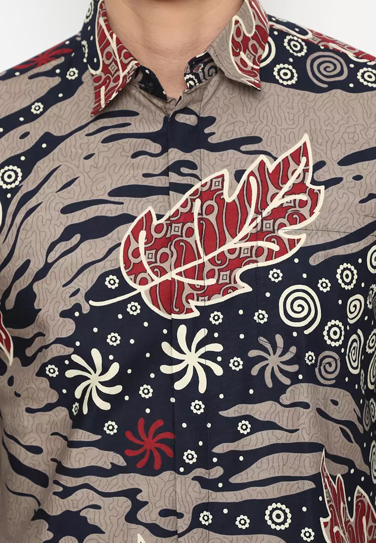 Kemeja Batik Pria Abhipraya - Oslo Grey