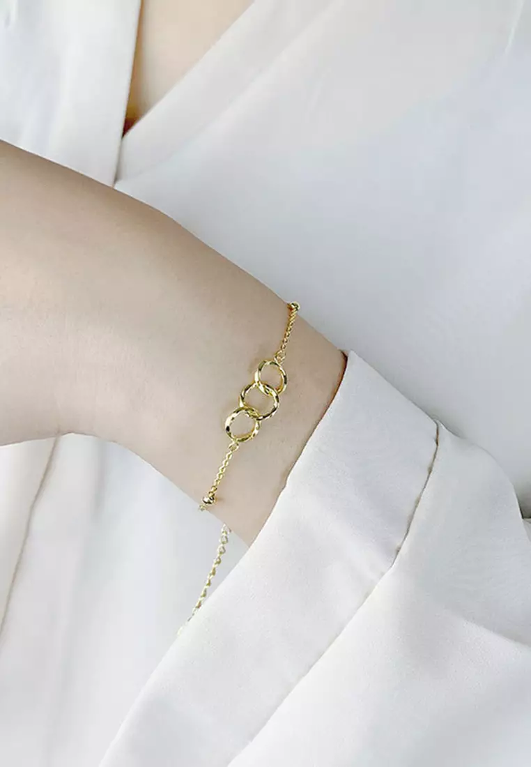 Gold bracelet with discount ring for womens