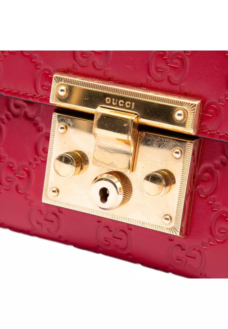 Pre-Loved Gucci Small Guccissima Padlock Crossbody