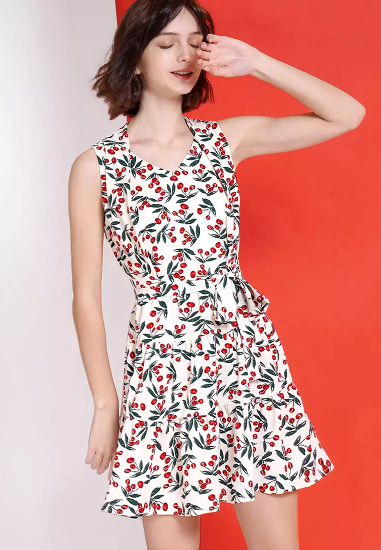 Sleeveless Printed A-Line Dress