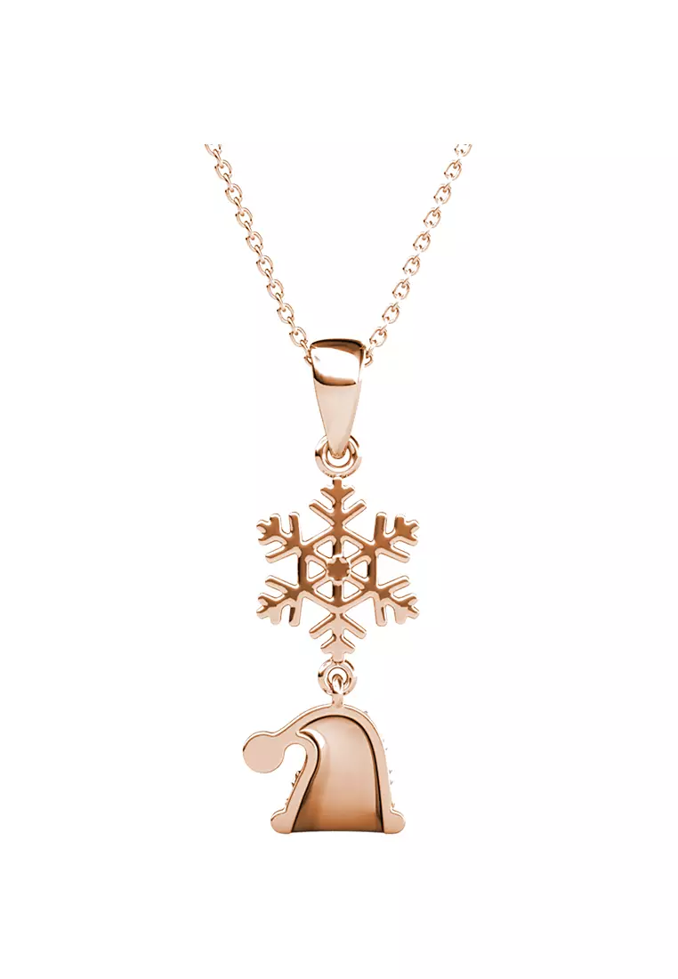 Snowy Santa Pendant RG - Kalung Crystal by Her Jewellery