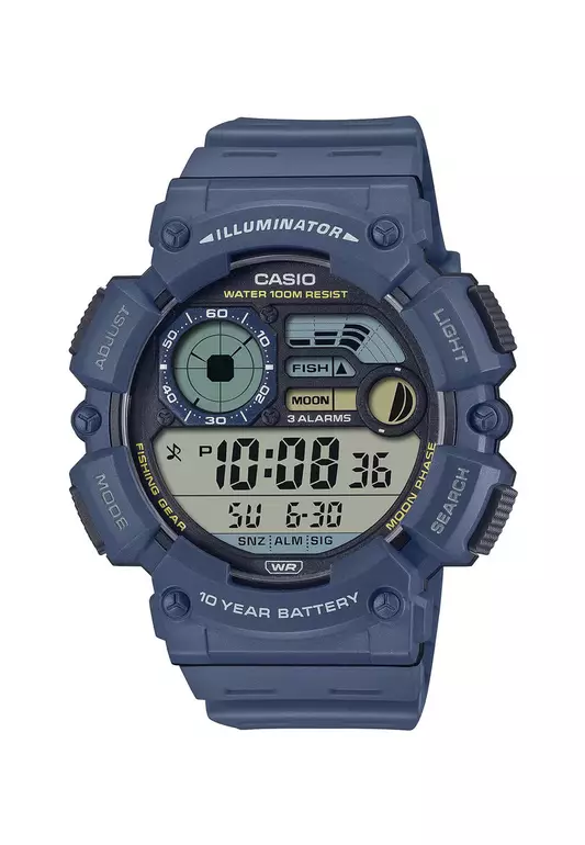Men's Digital Watch WS-1500H-2AV Blue Resin Band Men Sport Watch