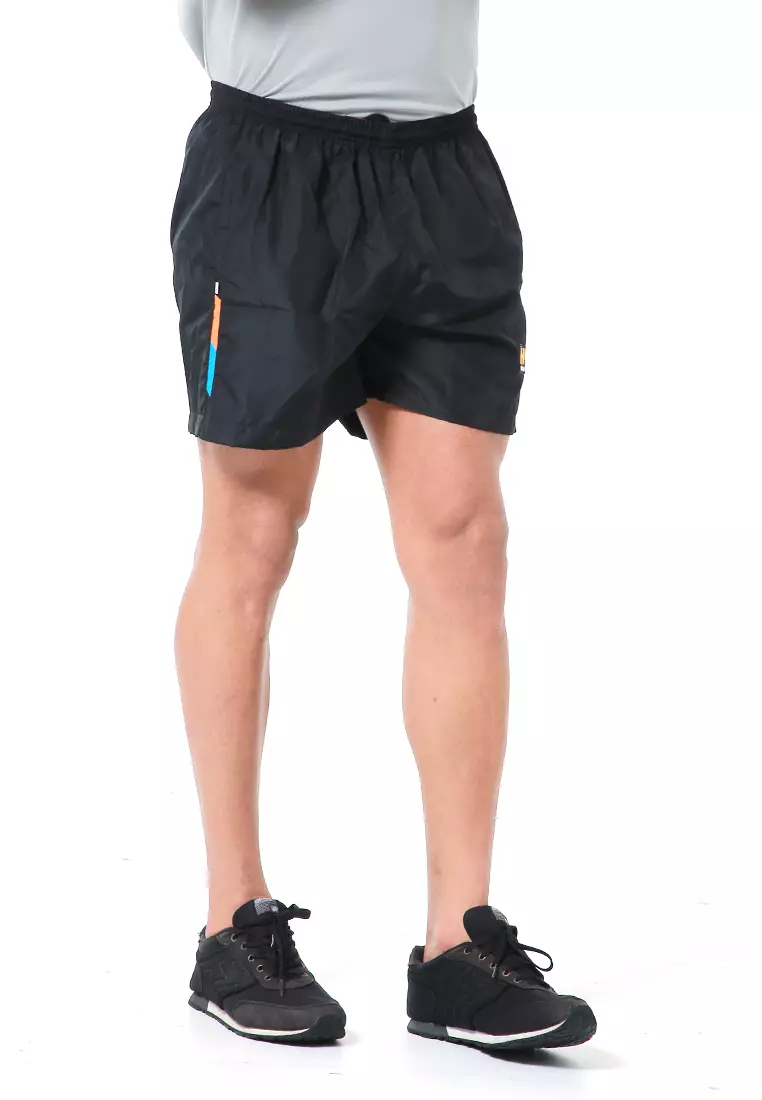 Halburt Celana Pendek Olahraga Pria Short Pants Kasual Simple Material Parasut ORIGINAL - Black Orange