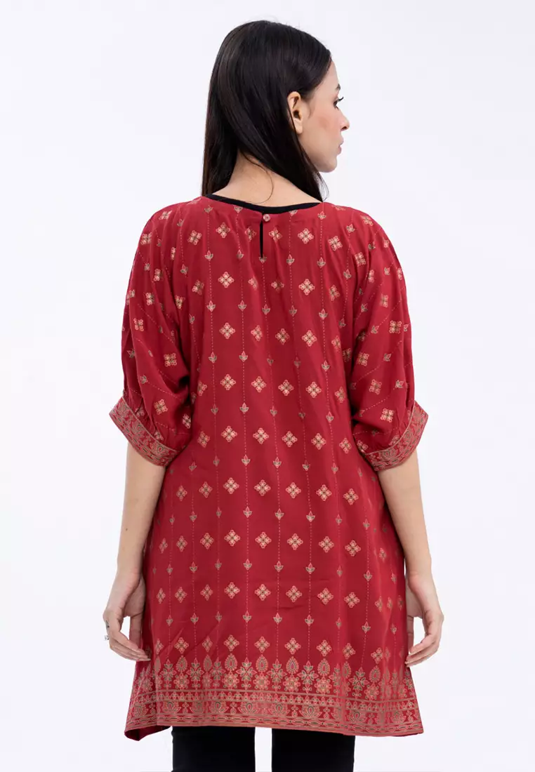 Le Reve 褶皱腰喇叭袖束腰上衣