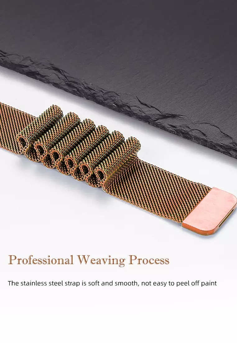 Tali Jam Mesh Strap Apple Watch Strap Jam Tangan Wanita/Pria 42/44/45mm rose gold