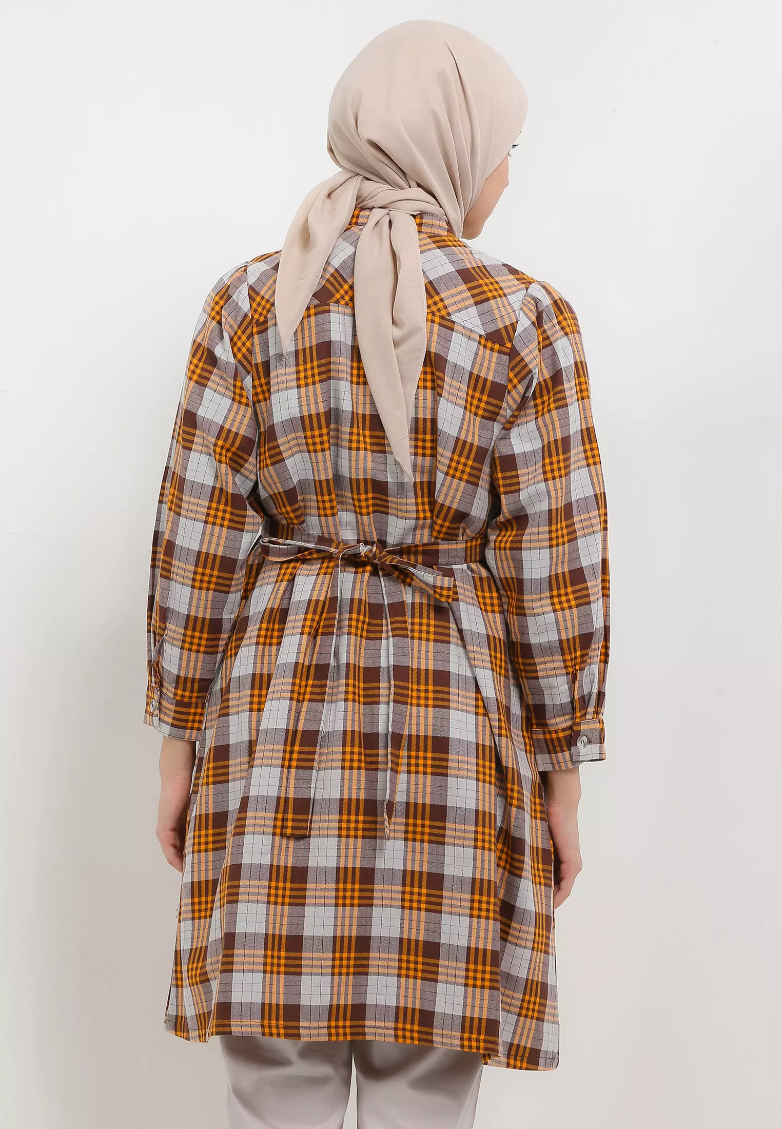 MFMW Ashley Tunik Brown Motif Kotak