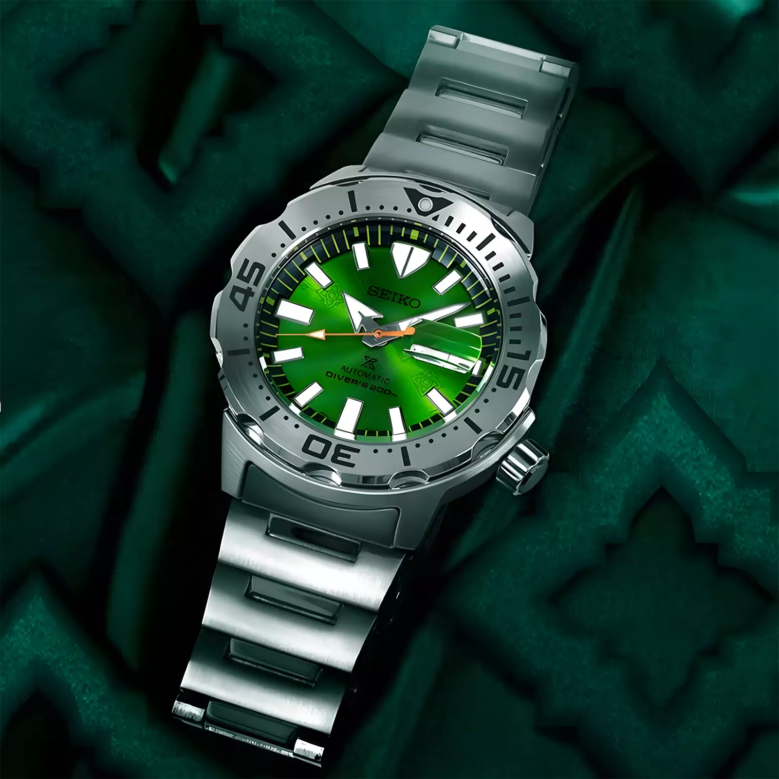 Seiko Prospex The "Prajam Yam" Thailand Monster Limited Edition - Jam Tangan Analog Pria - Silver Green - Stainless Steel Band - SRPL41K1