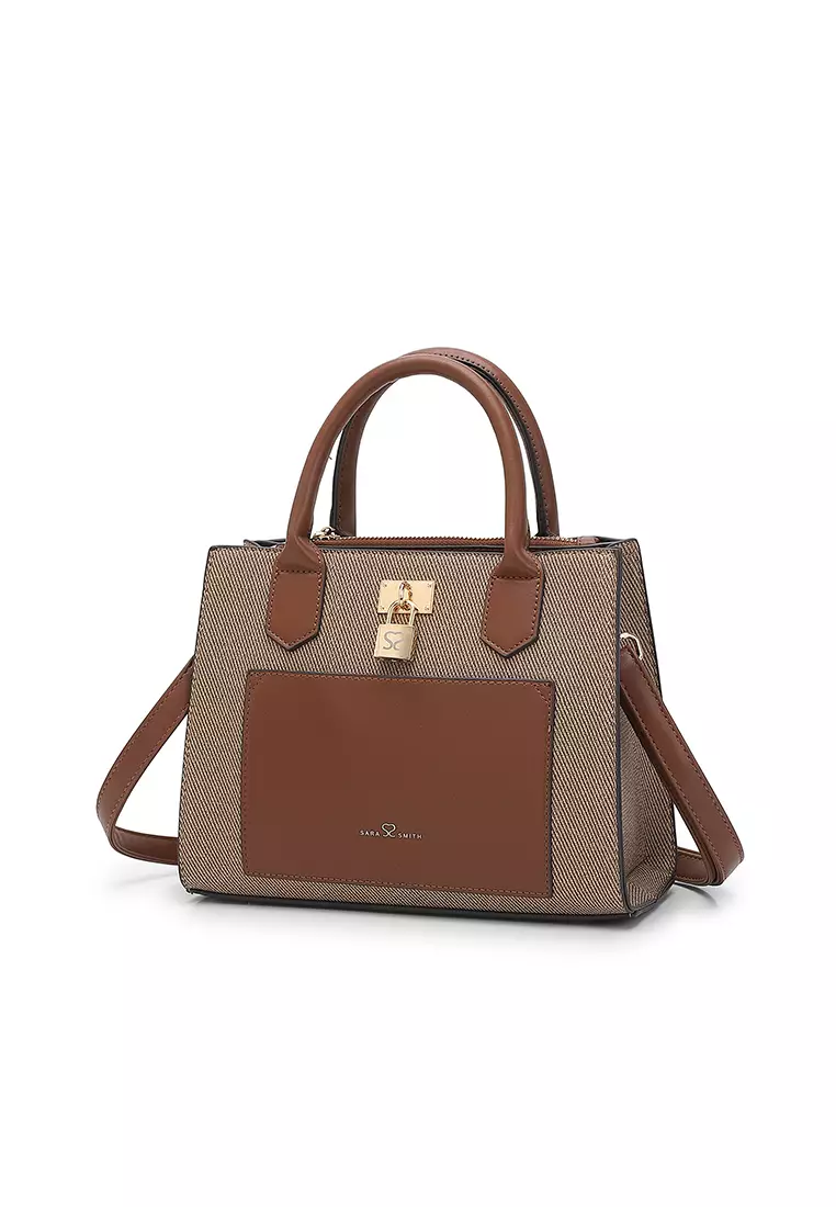 Women's Top Handle Bag / Sling Bag / Crossbody Bag / Shoulder Bag (Tas Tangan Wanita / Tas Selempang Wanita / Tas Bahu Wanita) - Cokelat