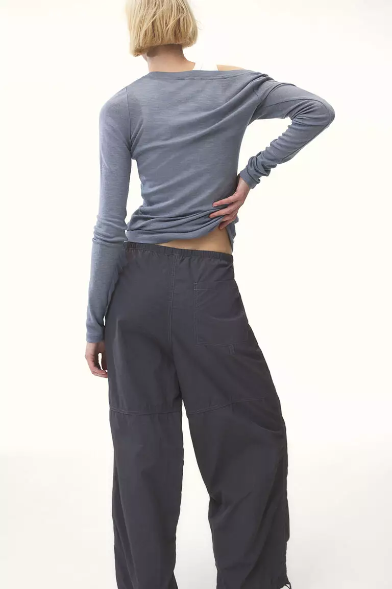 Nylon parachute trousers