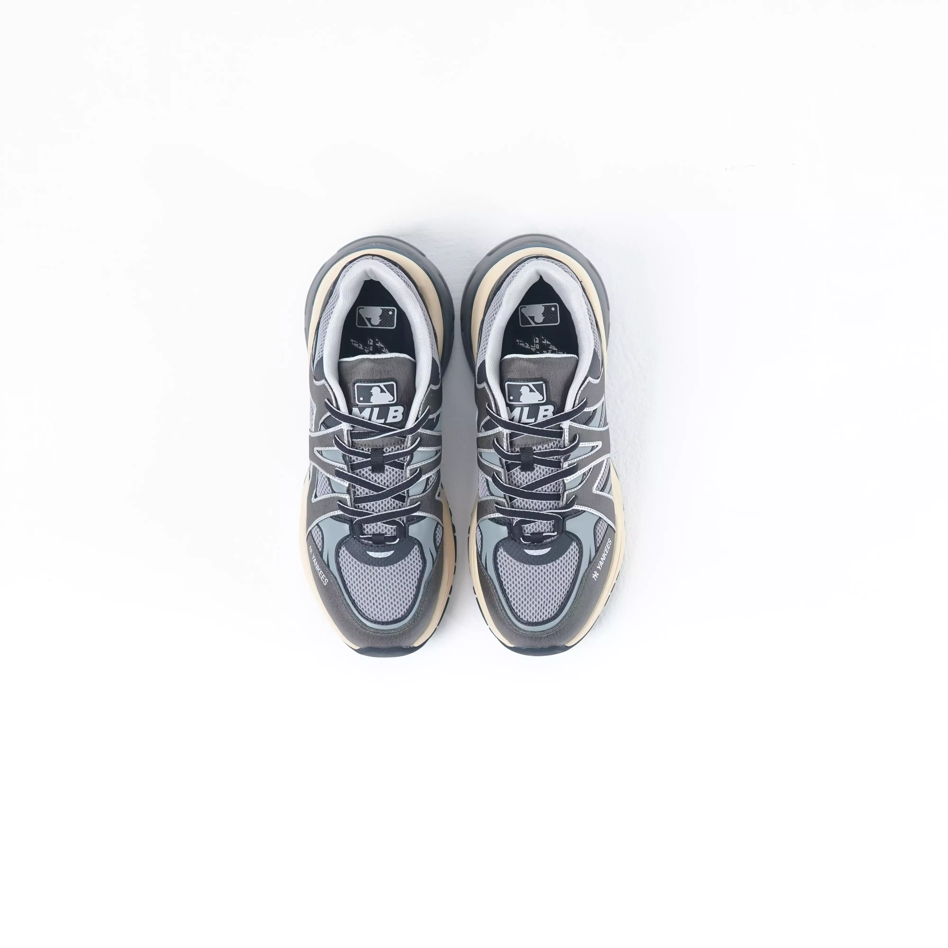 Sepatu MLB NY BIGBALL CHUNKY FIELDER DENIM GREY SNEAKER 100% ORIGINAL