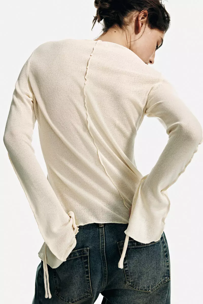 Knitted boat-neck top