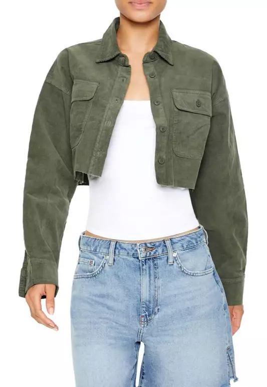 Cropped Corduroy Shirt