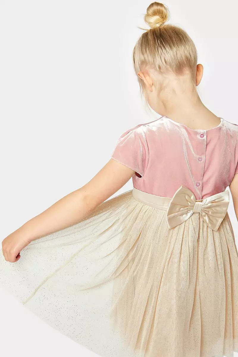 Jual Mothercare Mothercare Velvet and Gold Glitter Dress Dress