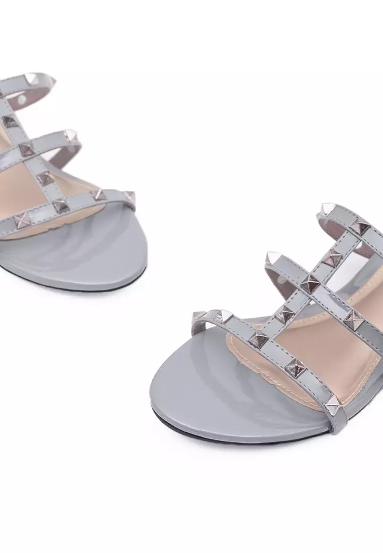 VIVI NICI - Meili Sandal Wanita Hak 3 Cm Grey Flannel