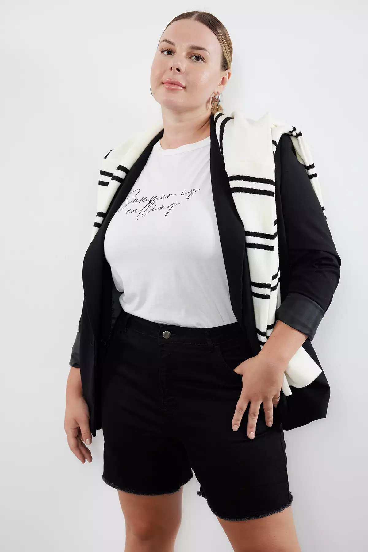 Plus size skinny shorts online