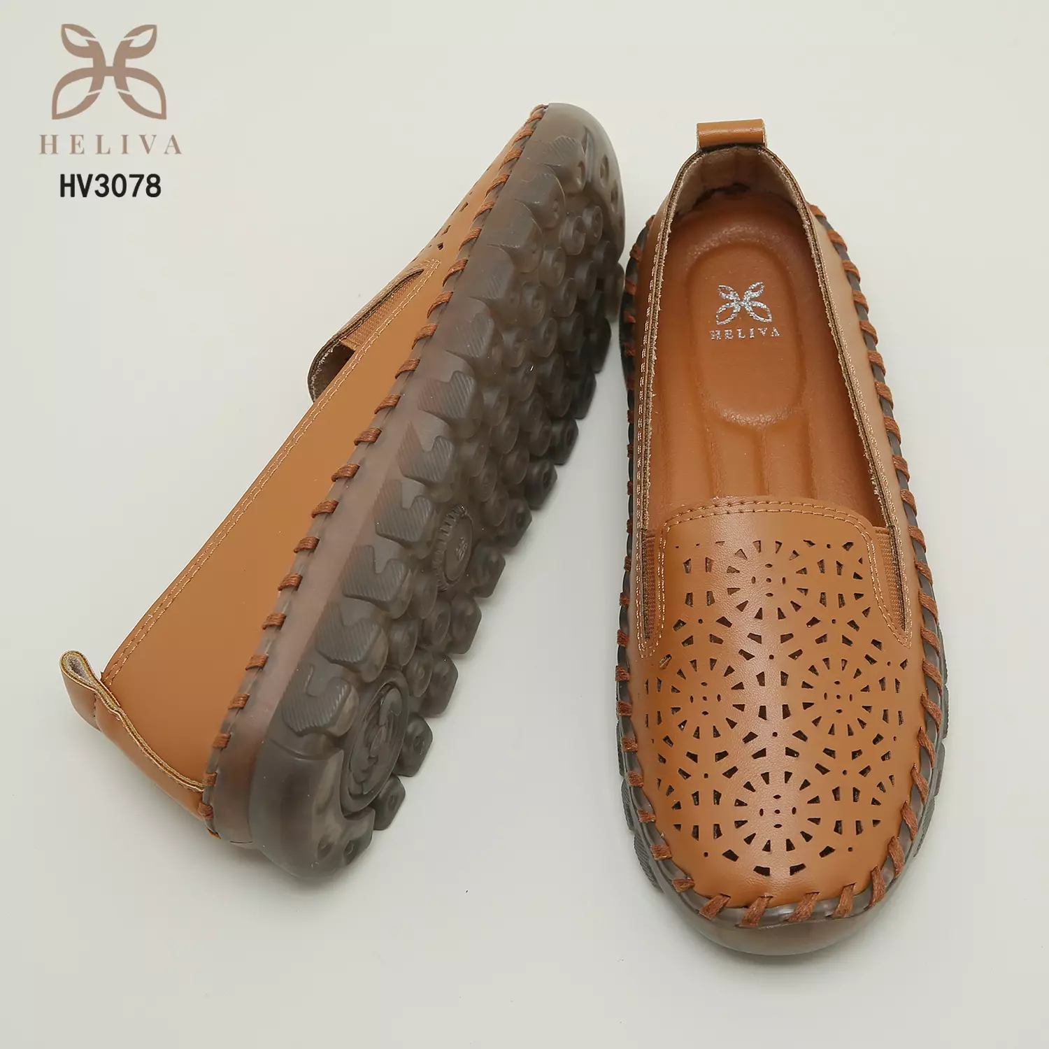 Heliva Mauren Shoes Loafers Breathable Slip On Sol 1cm