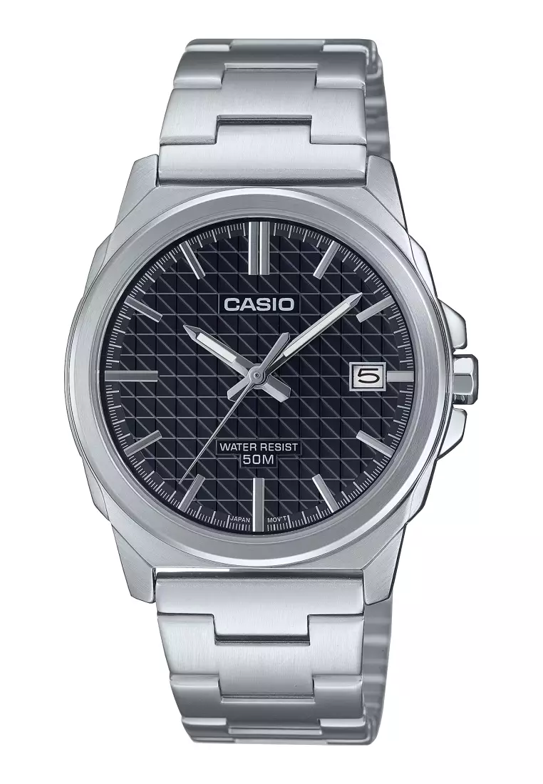 Casio analog sale watch silver