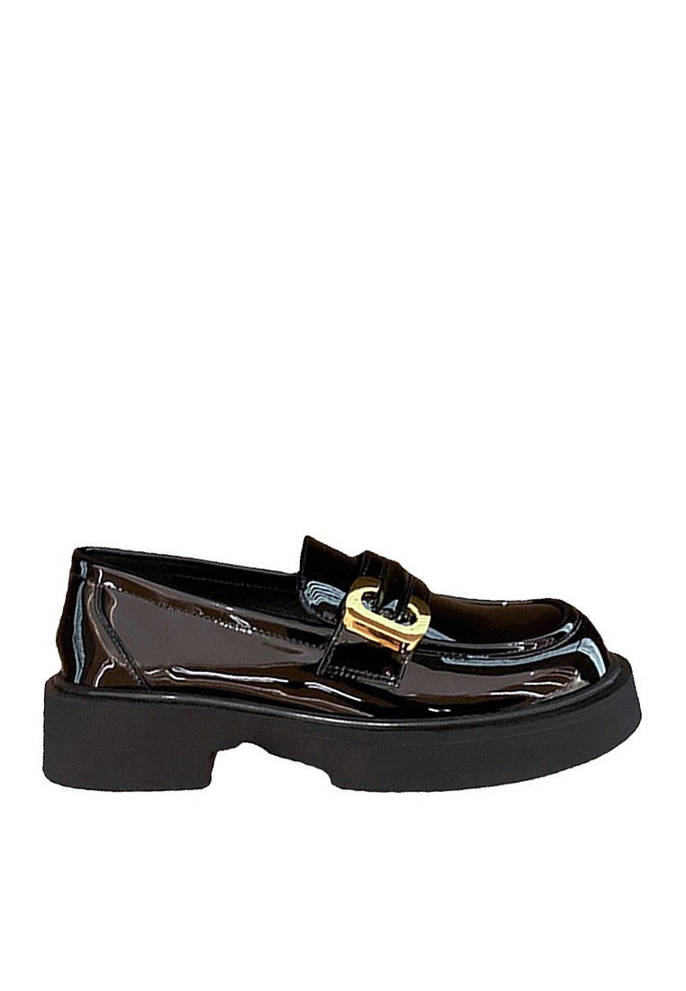 VANSA Shinny Patent Gold Buckle Loafers VSW-F124