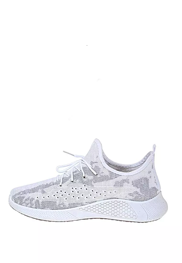 Chayton Sepatu Olahraga Pria Sneakers Abstract Motive Casual Sport Shoes Material Flyknit Mesh ORIGINAL - White
