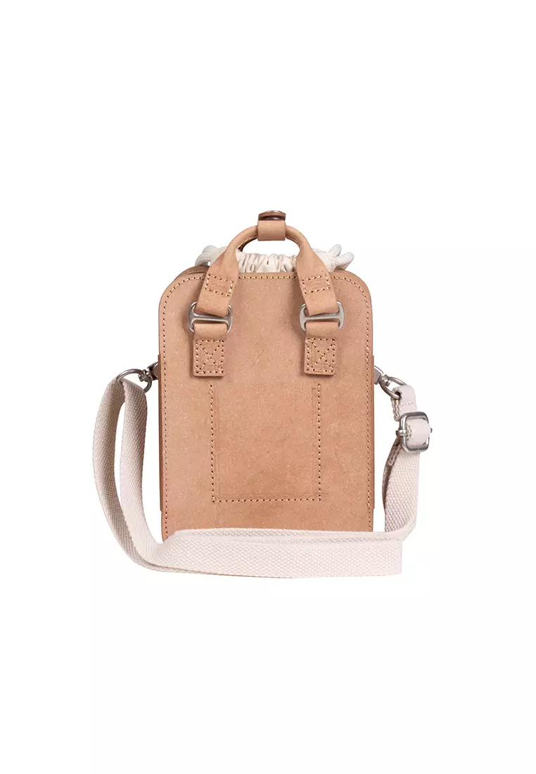 Macaroon Tiny Bucket Organic Cotton Series Beige Crossbody Bag