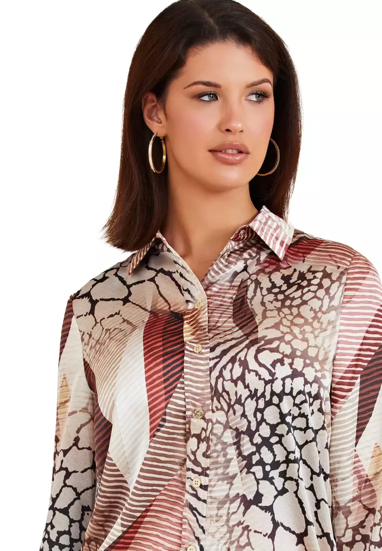 Marciano MELISSA PRINTED SHIRT 2024 | Buy Marciano Online | ZALORA Hong ...