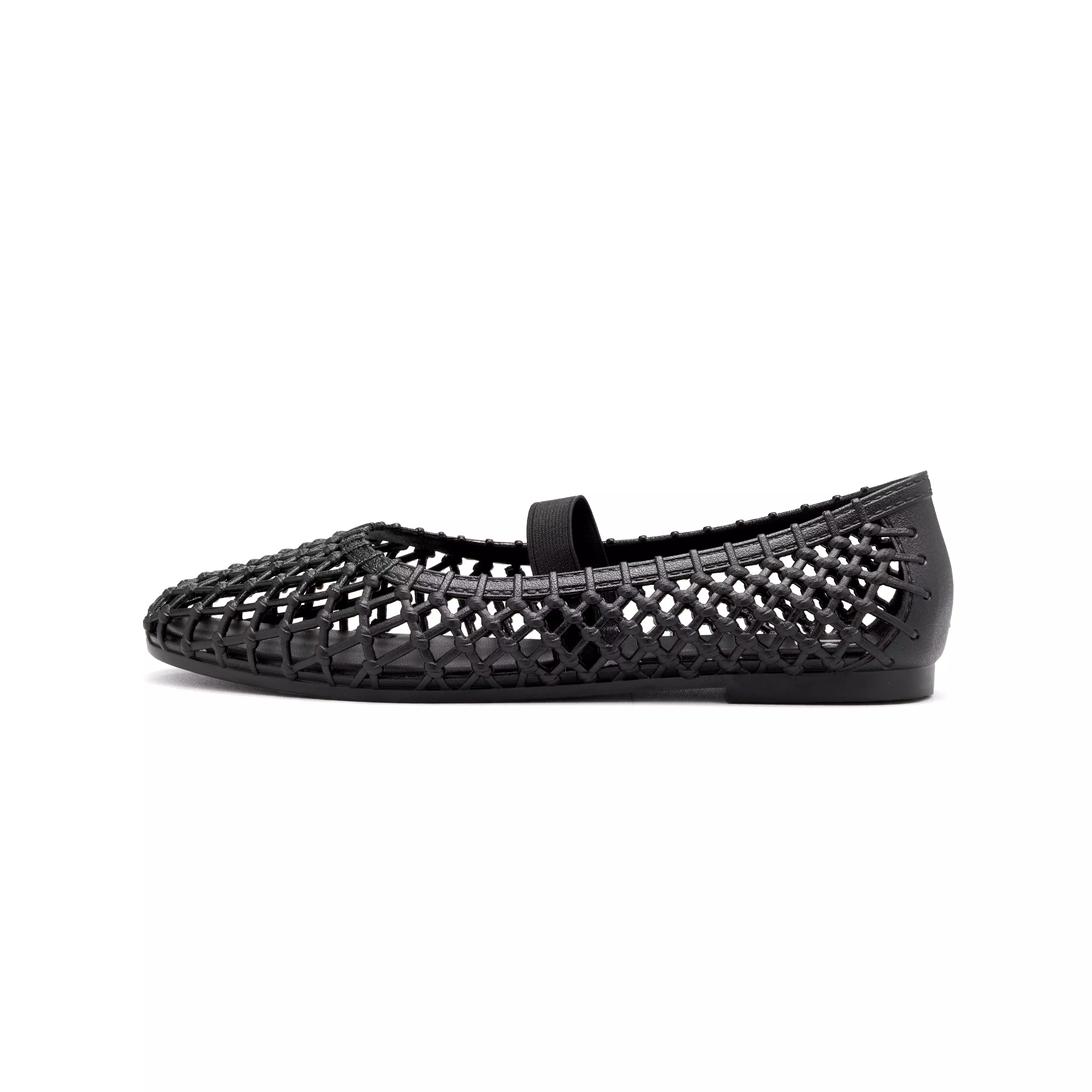 Sofia Mardia Lattice Jelly Flats Black
