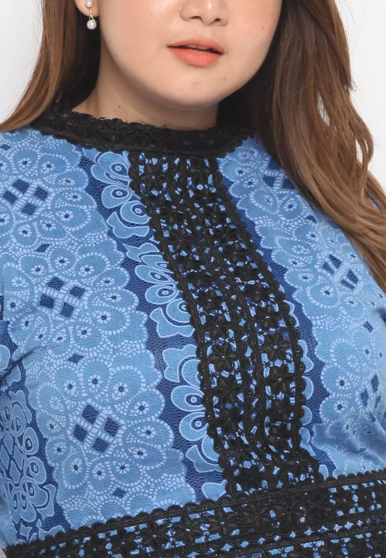 Plus Size Dress Gabrielle Sky Blue