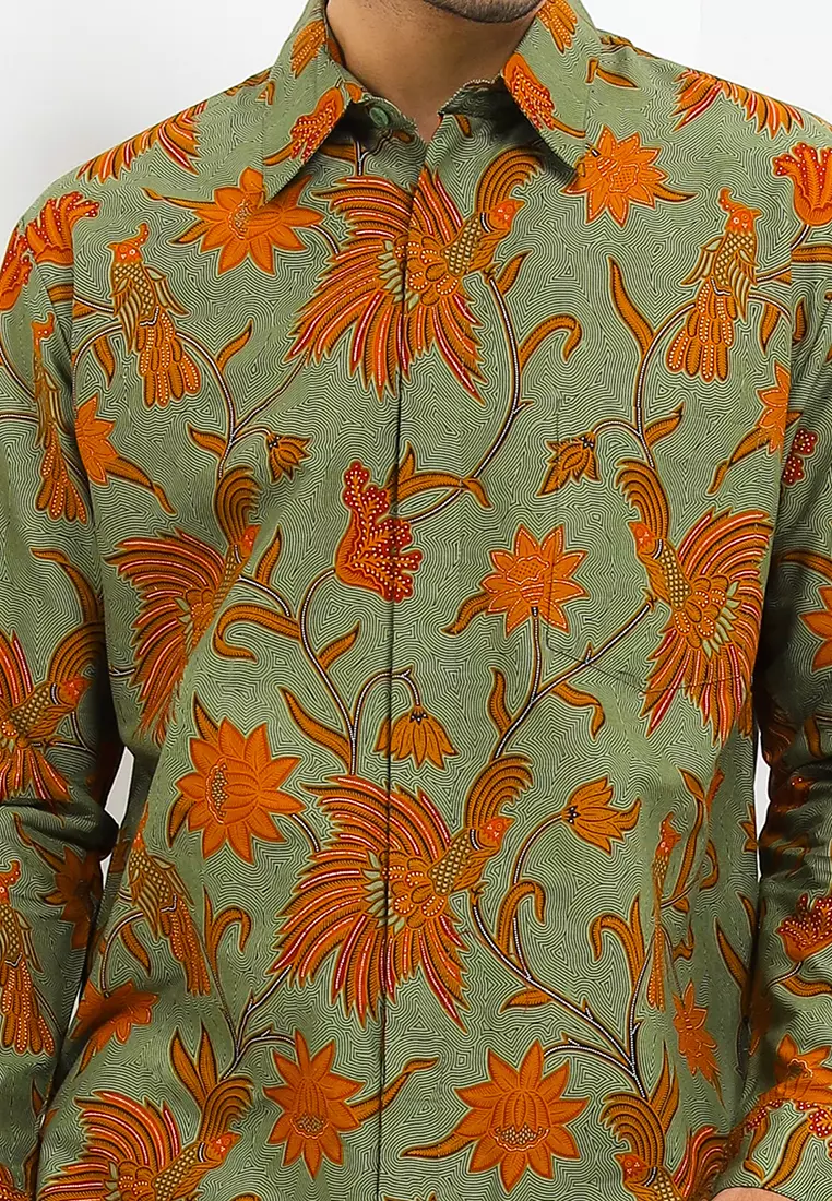 Kemeja Batik Lengan Panjang Motif Cendrawasih