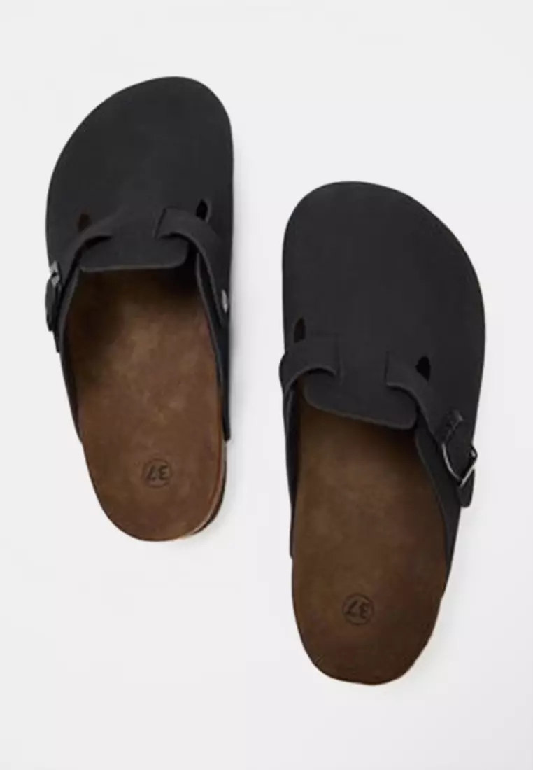 Black Closed Front Flat Women's Sabo Slippers Takss25Te00001