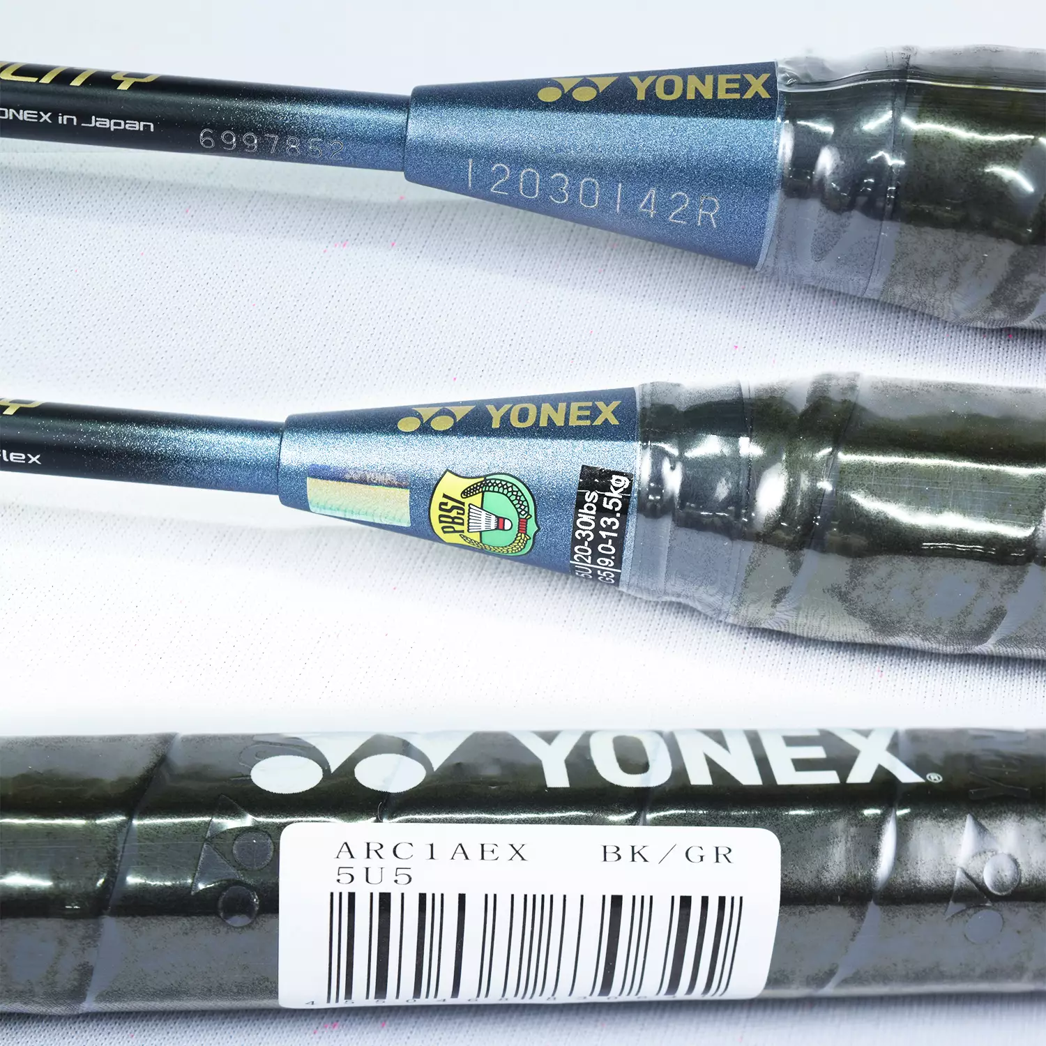 Raket Badminton Yonex Arcsaber 1 Ability black Grey bonus grip Adidas hitam
