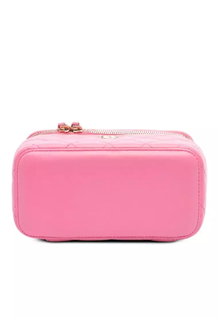 Pre-Loved Chanel Small Quilted Lambskin Trendy Cc Vanity Case With Chain