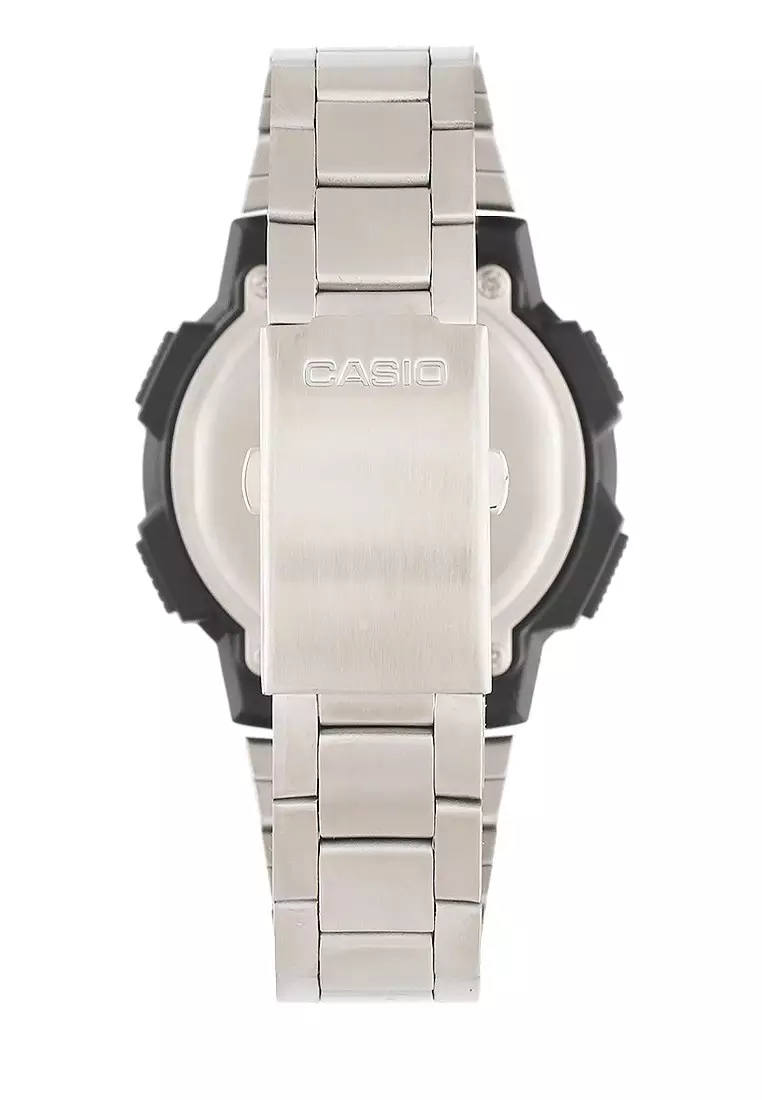Casio Jam Tangan Pria - Silver Black - Stainless Steel - AE-1100WD-1AVDF