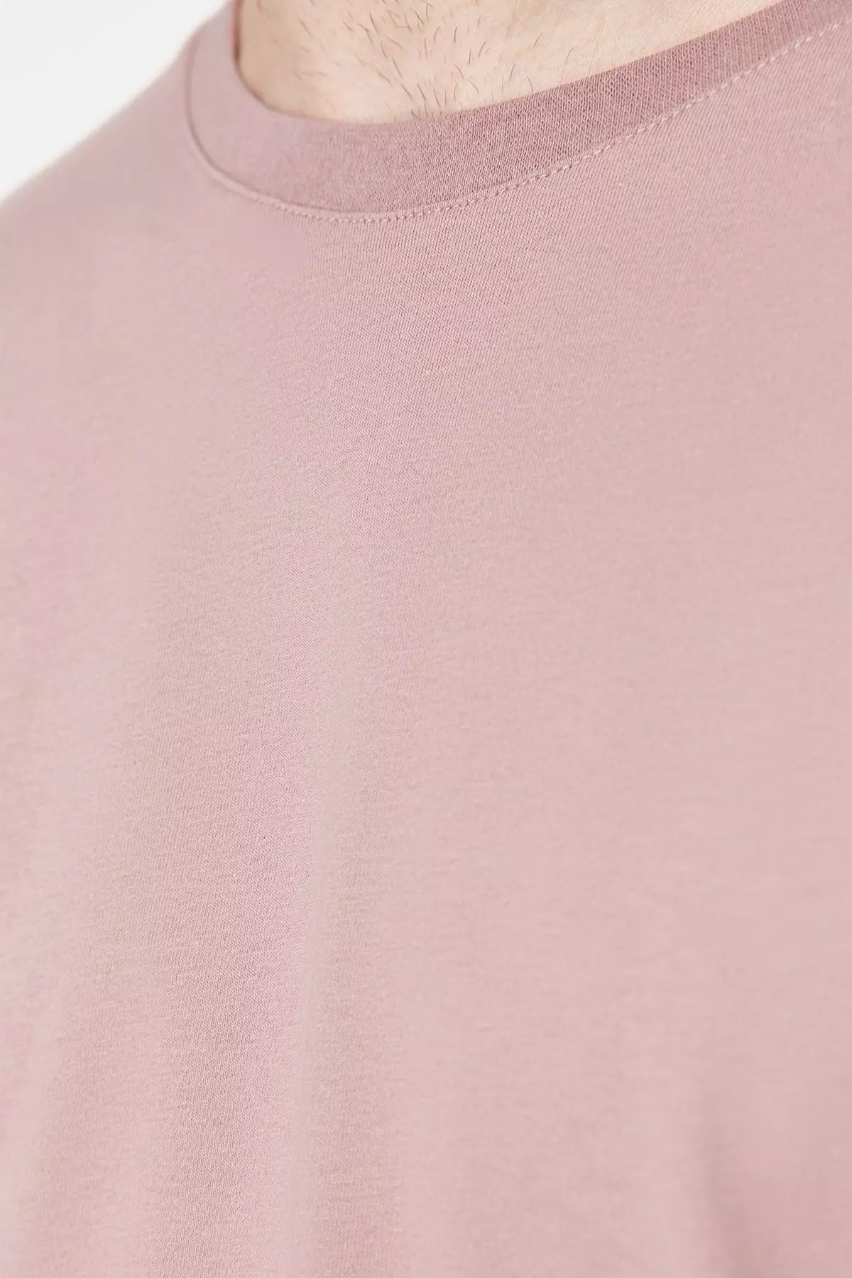 Dusty Rose Oversize/Wide Cut 100% Cotton Short Sleeve Basic T-Shirt TMNSS22TS0318