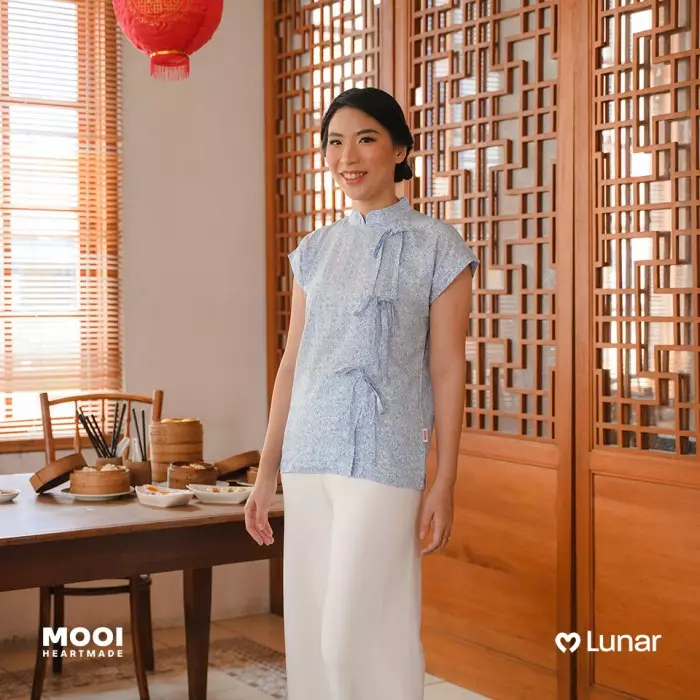 Mooi Atasan Dewasa Perempuan Lunar Collection Orchid Cheongsam Top Adult - Sunny Lime