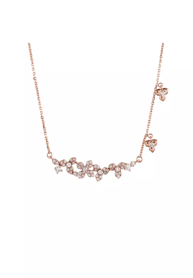 Floral Pining Necklace in 14K Rose Gold (0.52 ct. tw.)