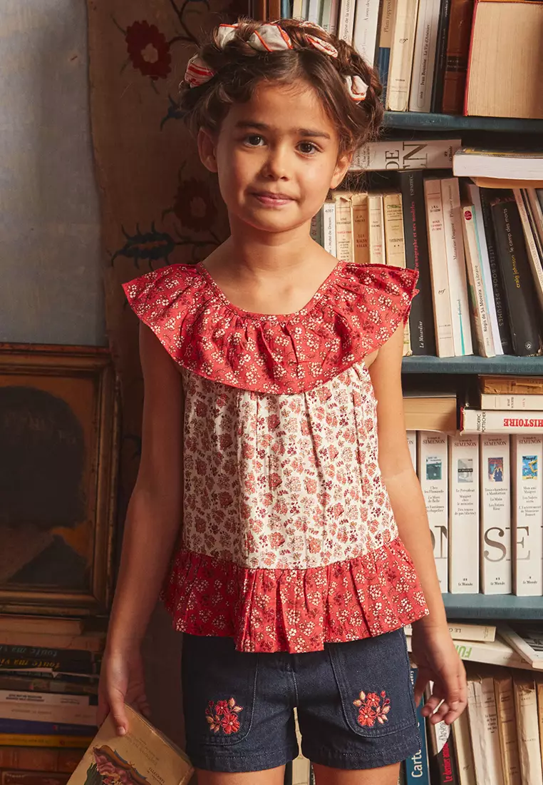Terracotta Patchwork Blouse