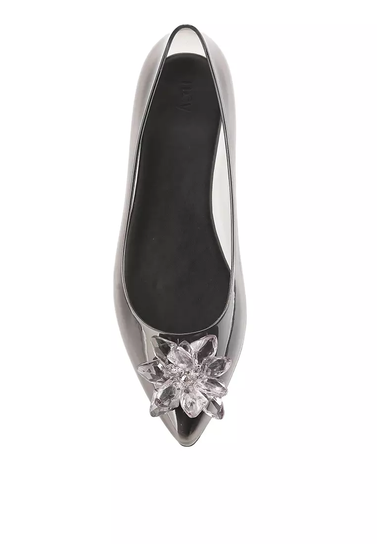 MABEL R2385-1 JELLY FLAT SHOES BLACK