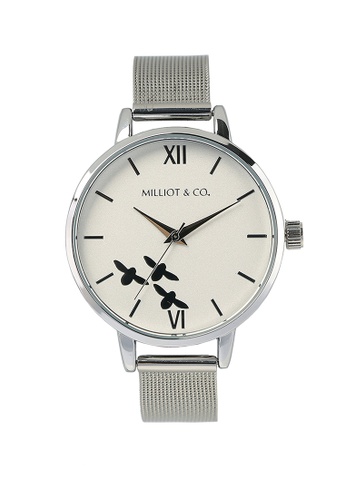 Milliot & Co. silver Ella Rose Mesh Strap Watch CD562AC019A8E8GS_1