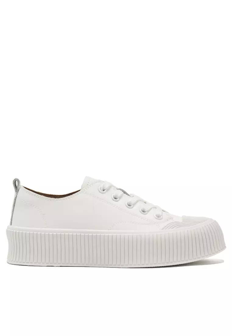 White platform lace up new arrivals sneakers