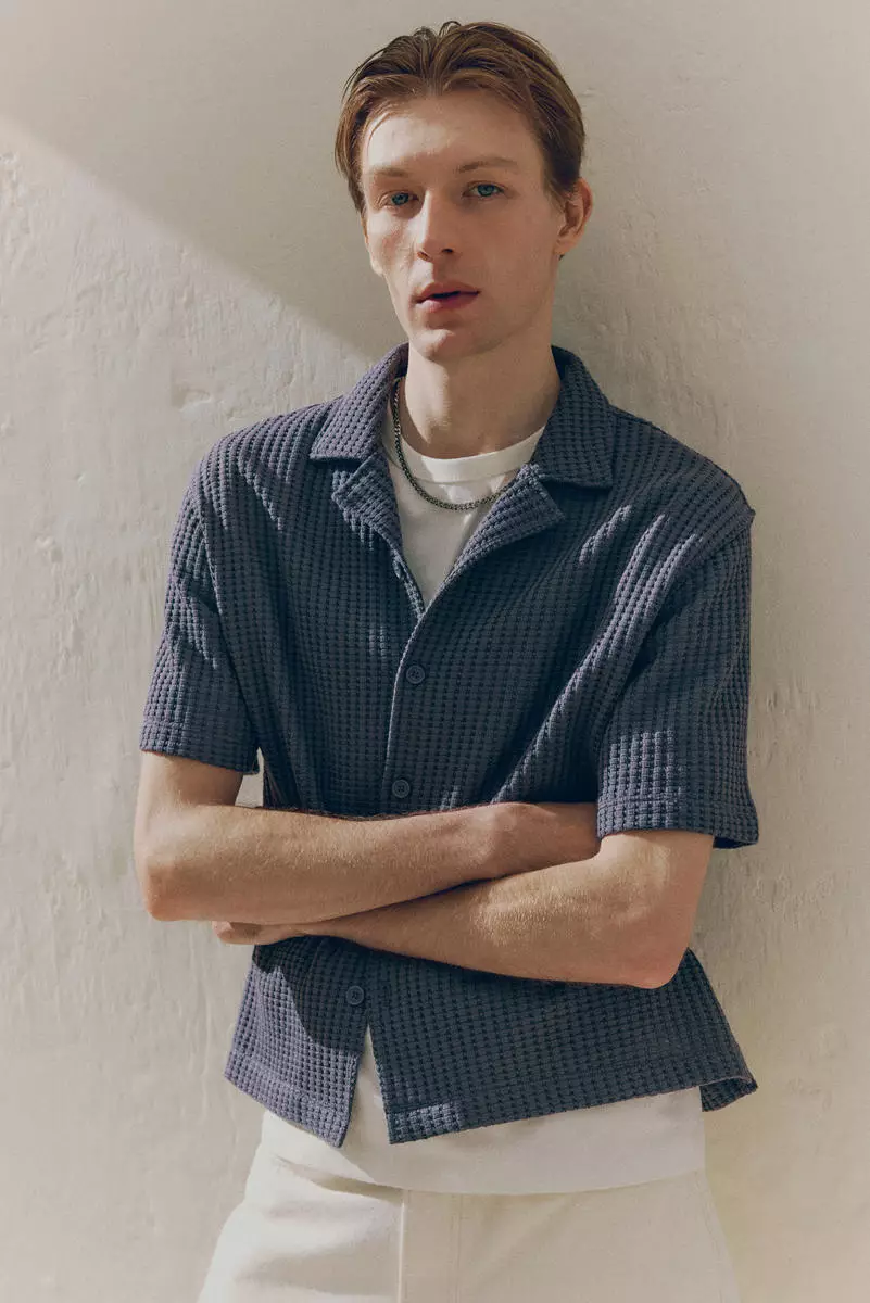 Loose Fit Waffled resort shirt