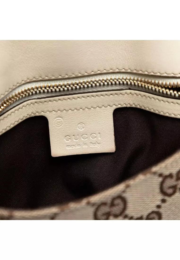 Pre-Loved Gucci Gg Canvas Horsebit Shoulder Bag