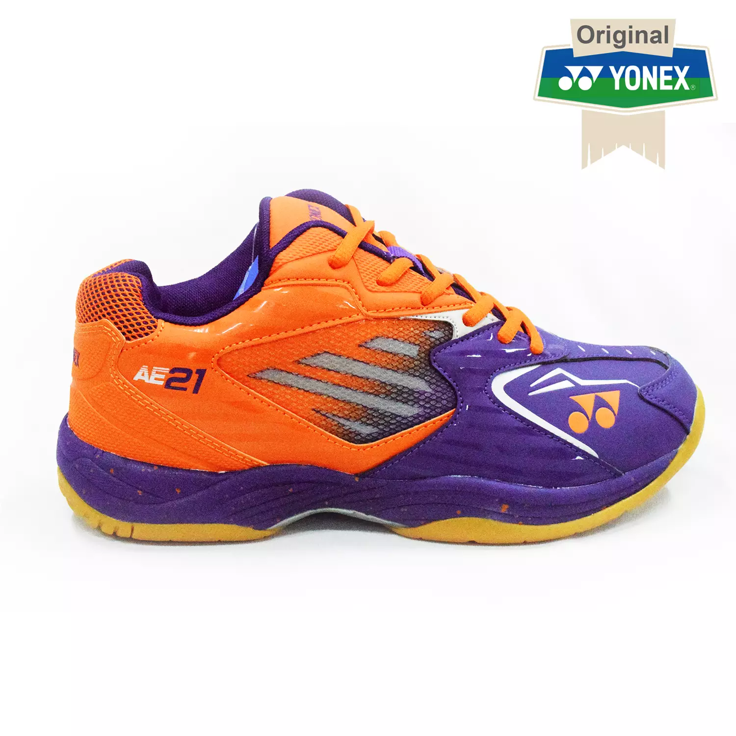 Sepatu badminton Yonex All England 21 Dark Grape / Rustic Orange