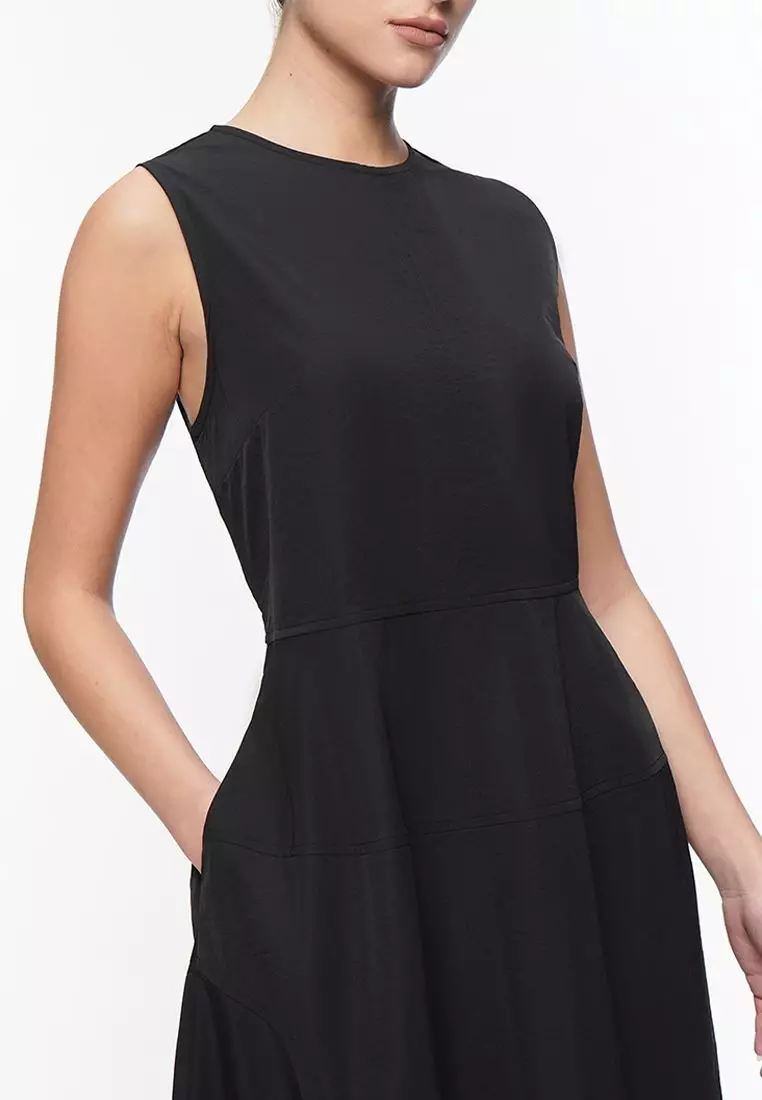 Women's Sleeveless Nylon A-Line Maxi Dress