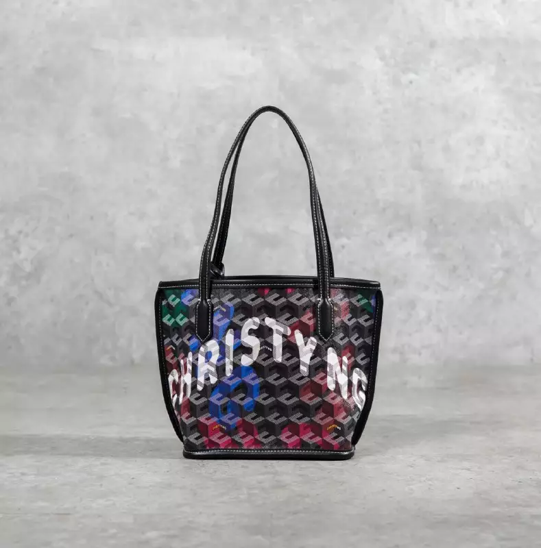 Tas CHRISTY NG MONOGRAM PATTERN MULTICOLOR TOTE BAG MINI 100% ORIGINAL