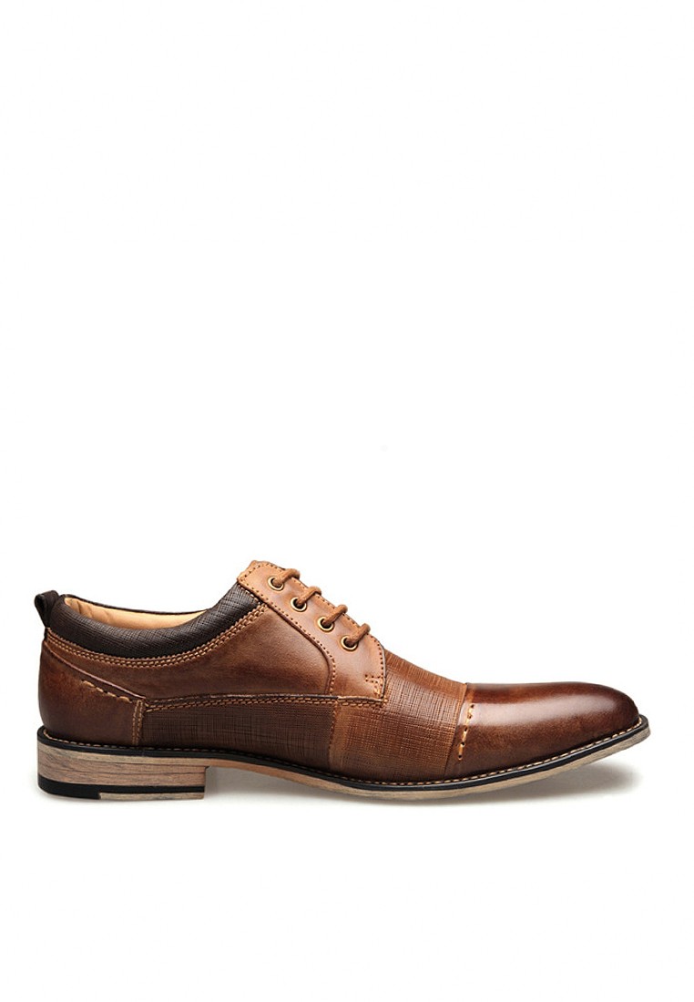 VANSA Leather Stitching Embossed Oxford Shoes VSM-F1917