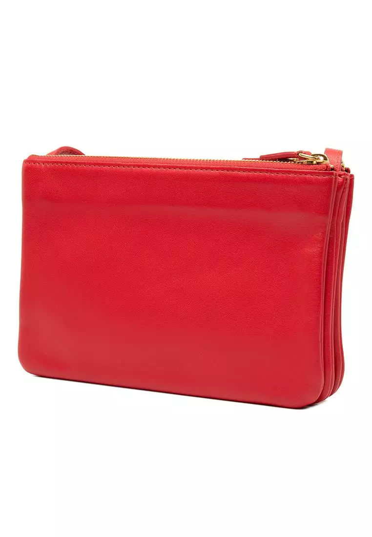 Pre-Loved Celine Small Lambskin Trio Crossbody
