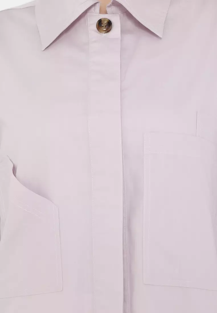 Plain Shirt Cutton In Soft Purple By Brilliant Girl Warna UNGU